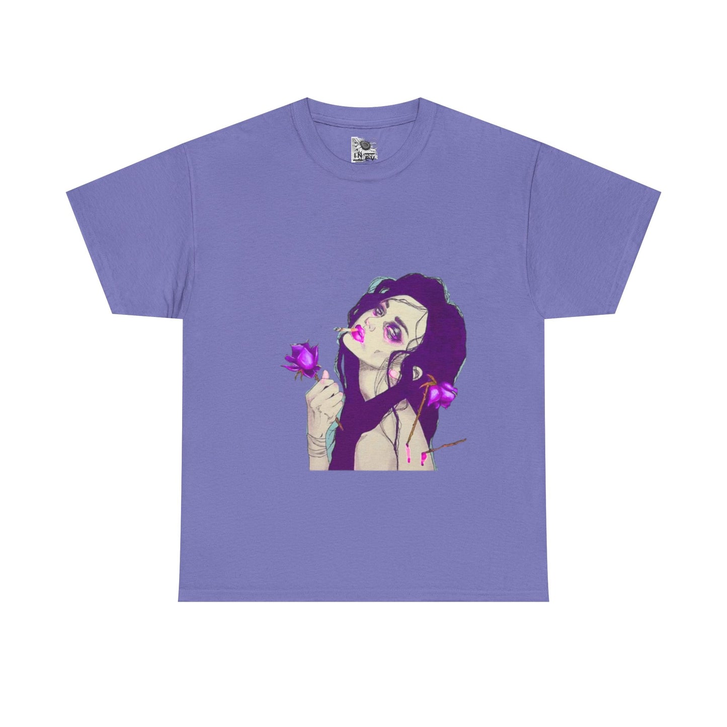 Graphic Tee — Purple Rose Anime Girl Illustration