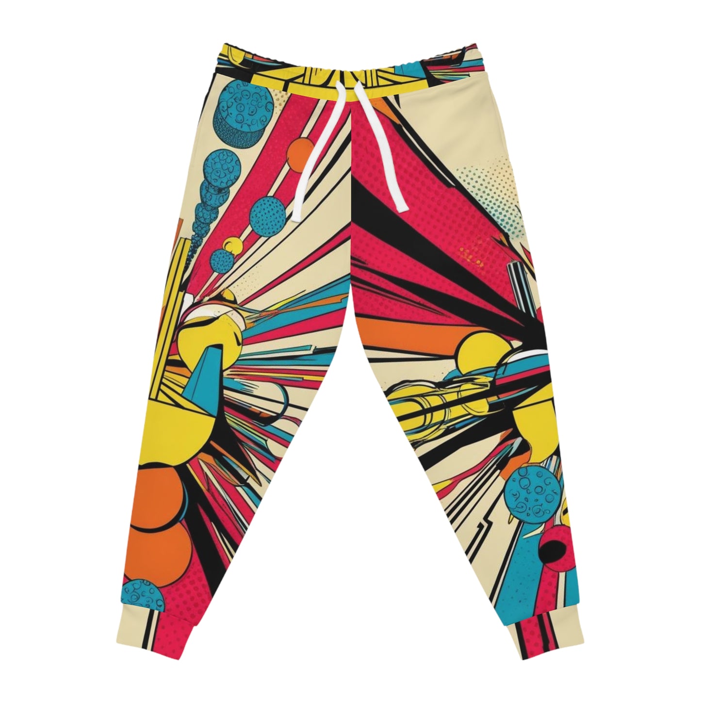Abstract Pop Art Athletic Joggers — Bold Retro Graphic Print