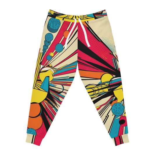 Abstract Pop Art Athletic Joggers — Bold Retro Graphic Print