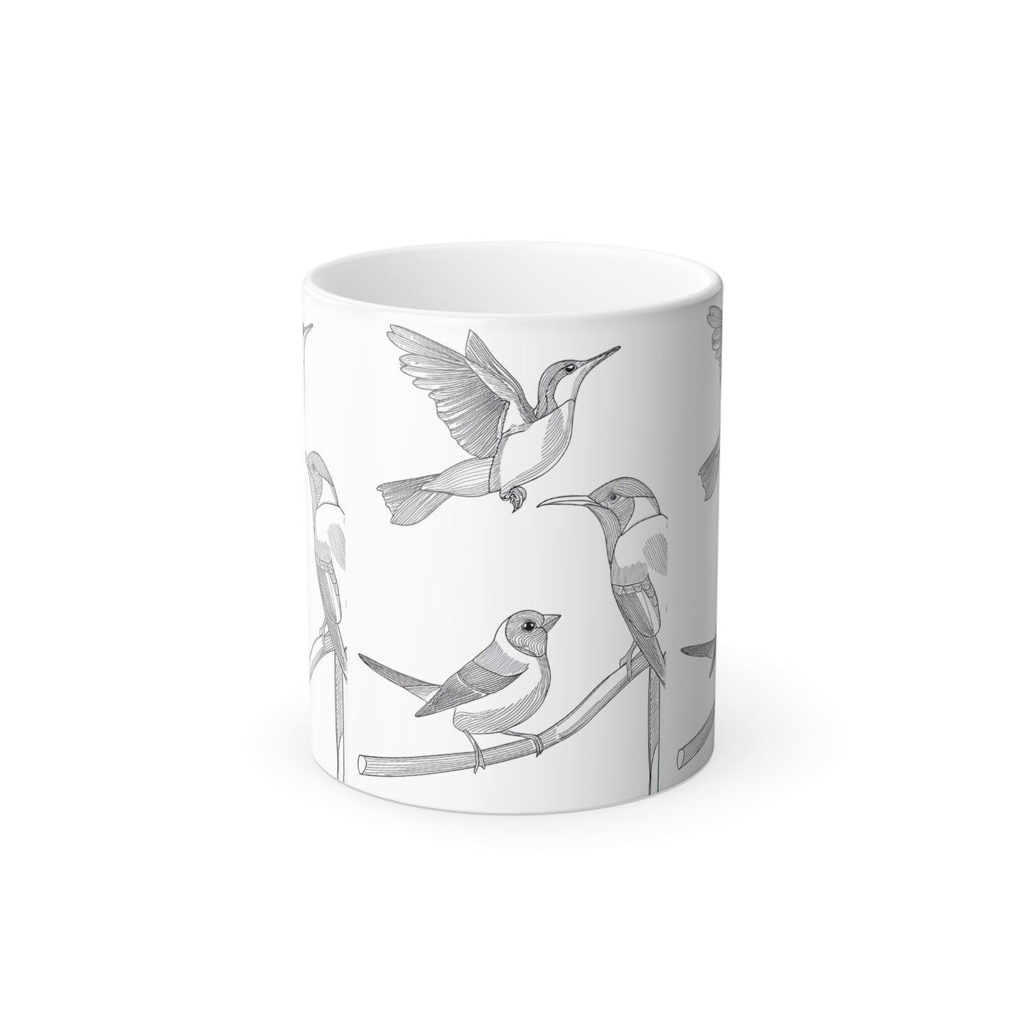 Color Morphing Mug with Elegant Bird Design - Perfect Gift for Nature Lovers