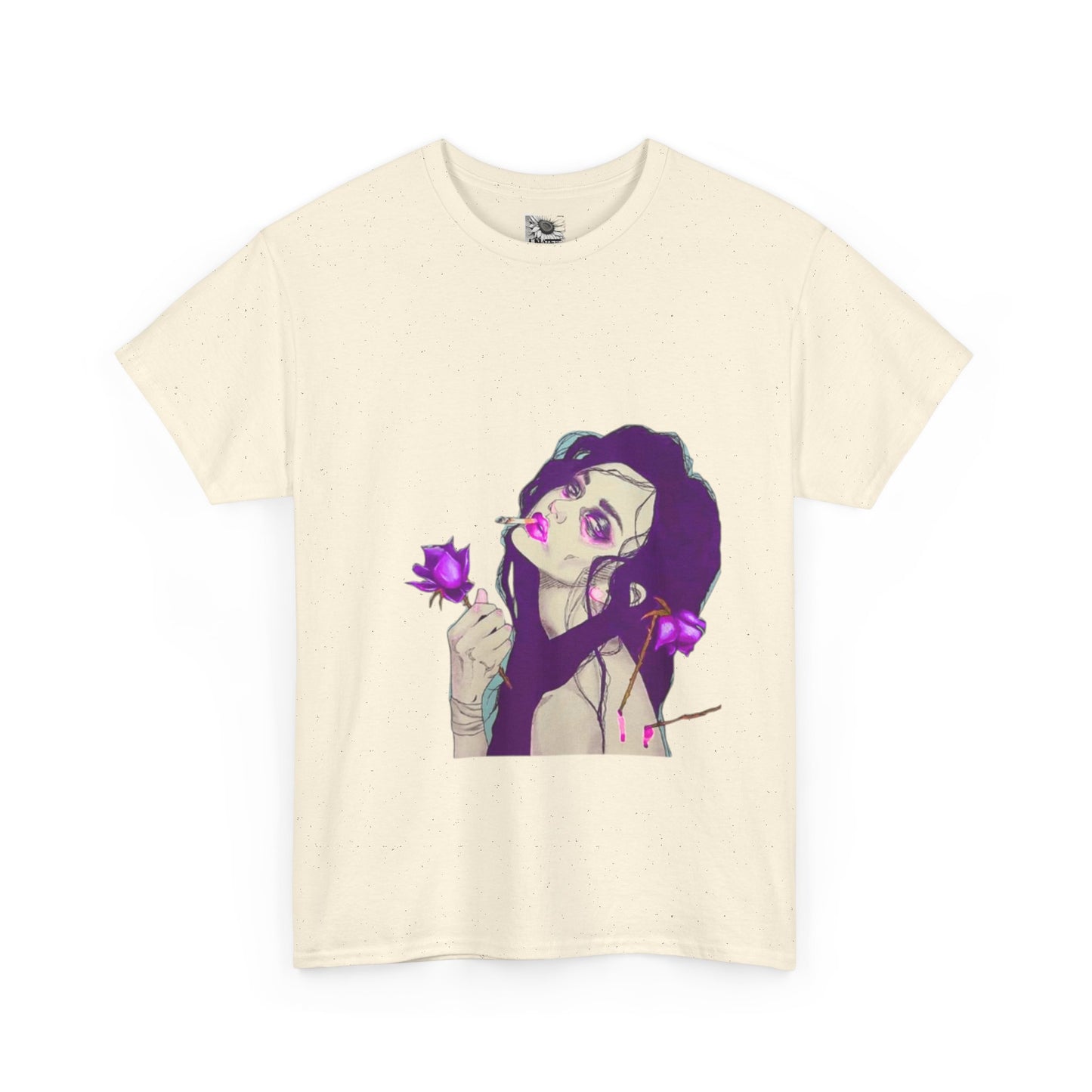 Graphic Tee — Purple Rose Anime Girl Illustration