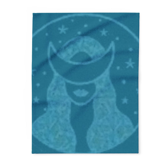Fleece Blanket - Cosmic blue goddess virgo Design