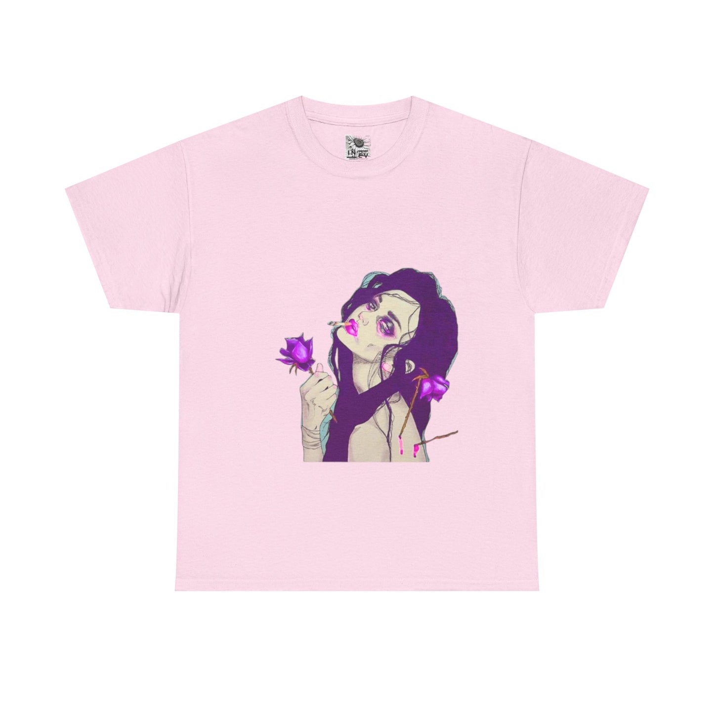 Graphic Tee — Purple Rose Anime Girl Illustration