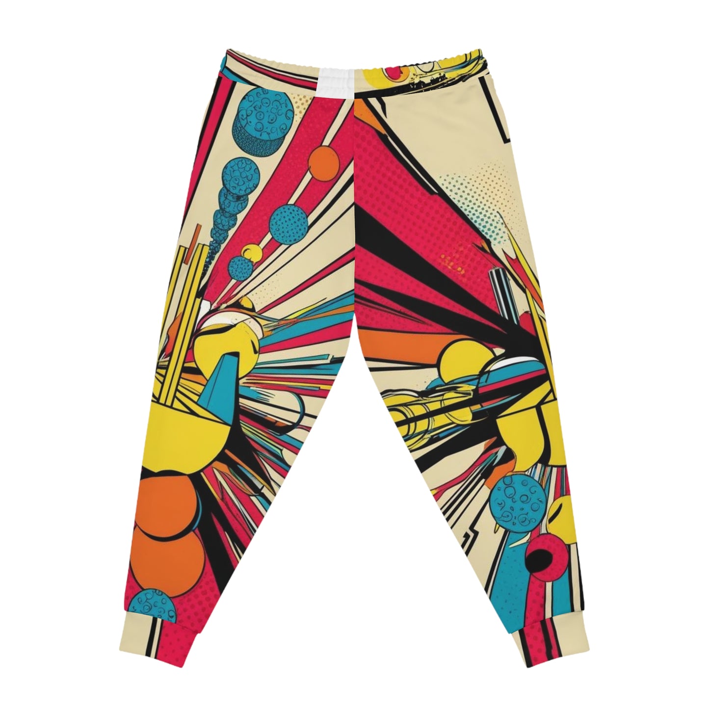 Abstract Pop Art Athletic Joggers — Bold Retro Graphic Print