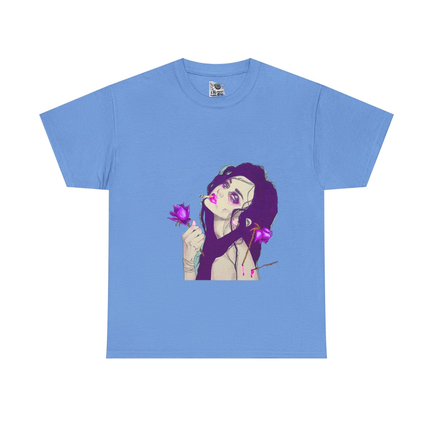 Graphic Tee — Purple Rose Anime Girl Illustration