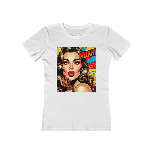 Pop Art "Muah!" Boyfriend Tee for Women