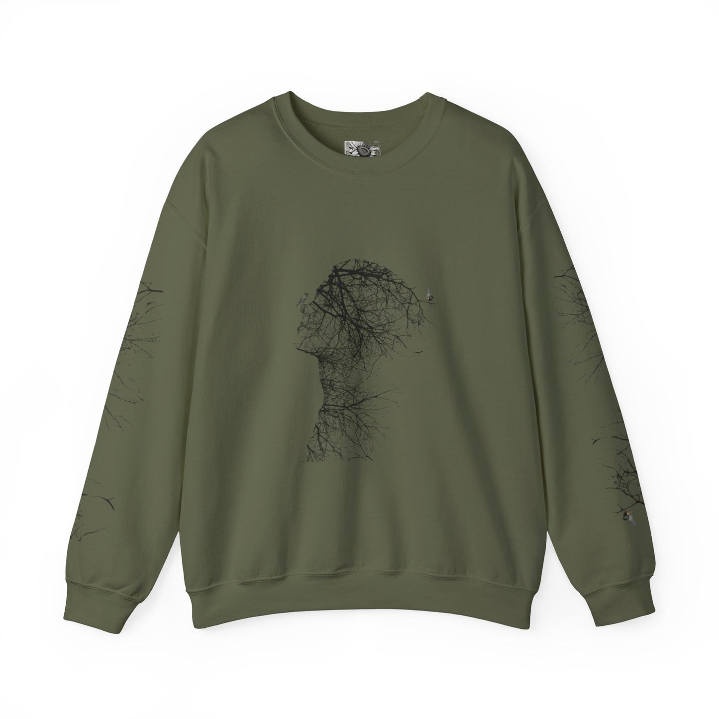 Abstract Tree Head Double Exposure Crewneck
