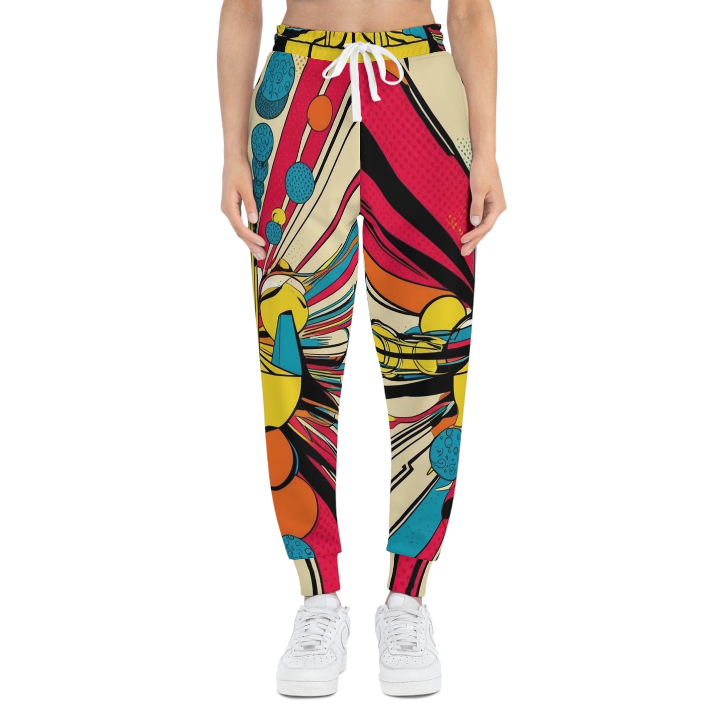 Abstract Pop Art Athletic Joggers — Bold Retro Graphic Print