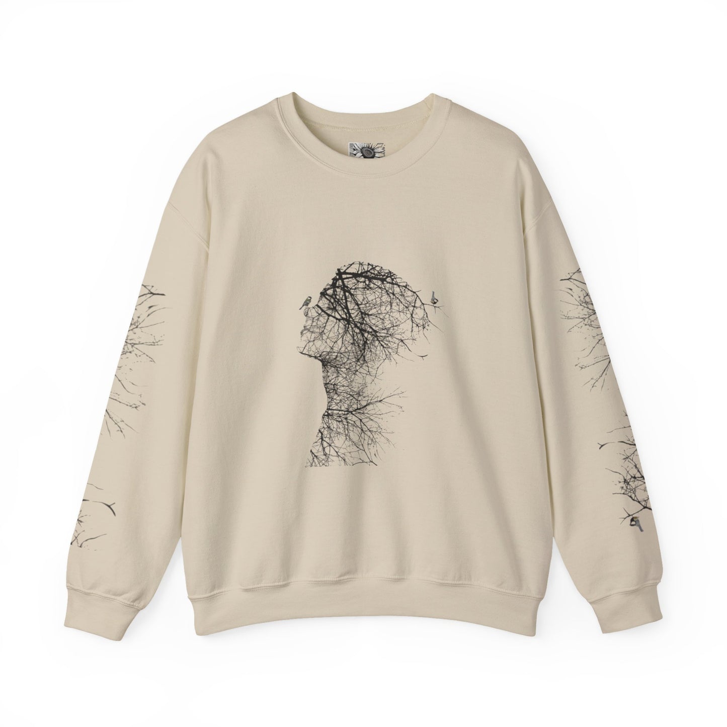 Abstract Tree Head Double Exposure Crewneck