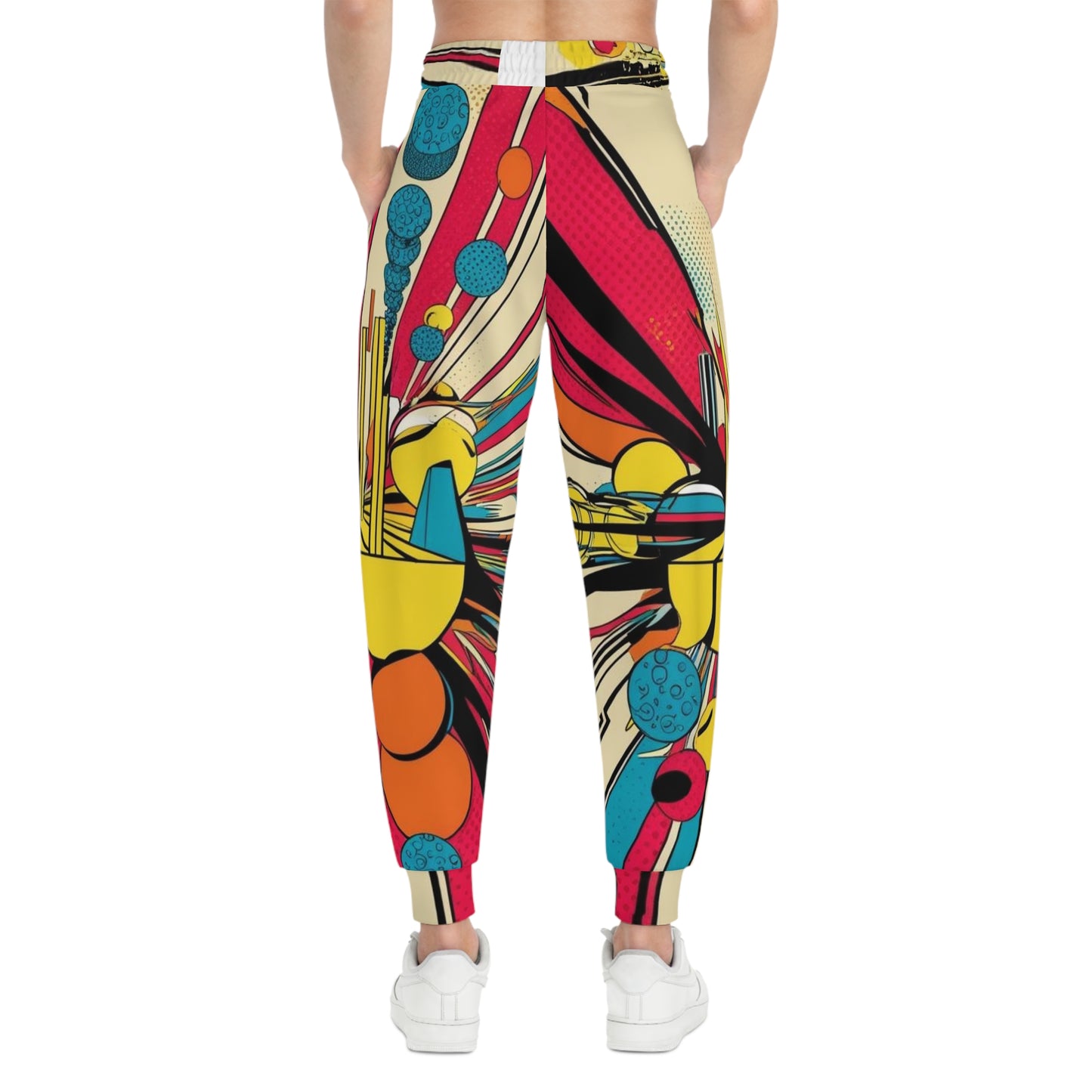 Abstract Pop Art Athletic Joggers — Bold Retro Graphic Print