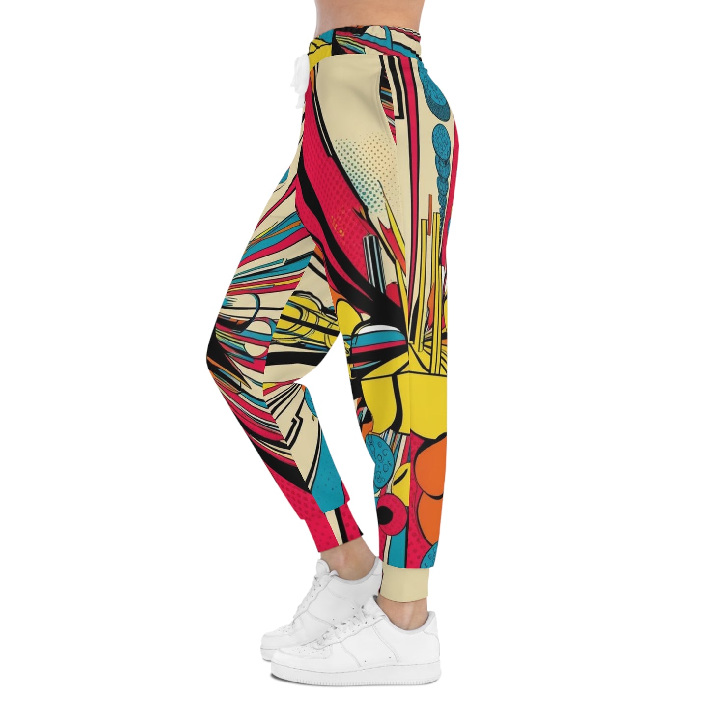 Abstract Pop Art Athletic Joggers — Bold Retro Graphic Print