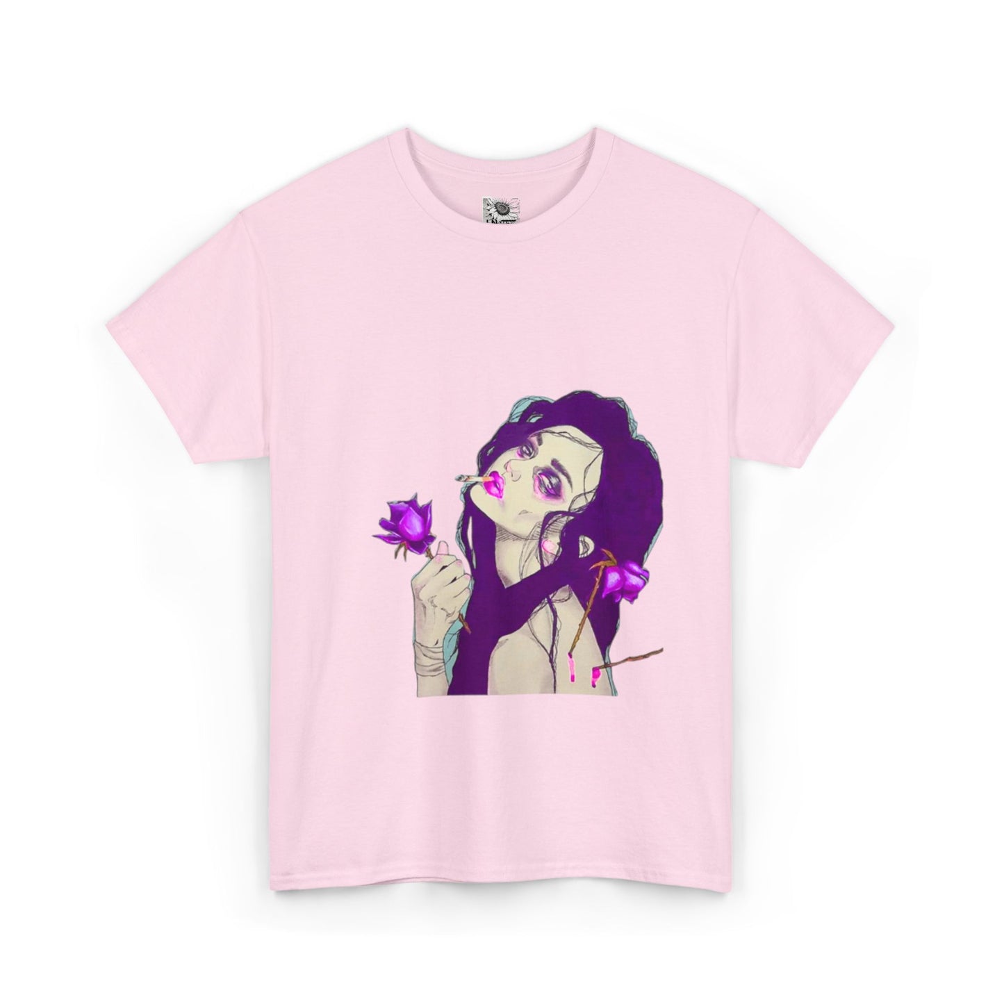 Graphic Tee — Purple Rose Anime Girl Illustration