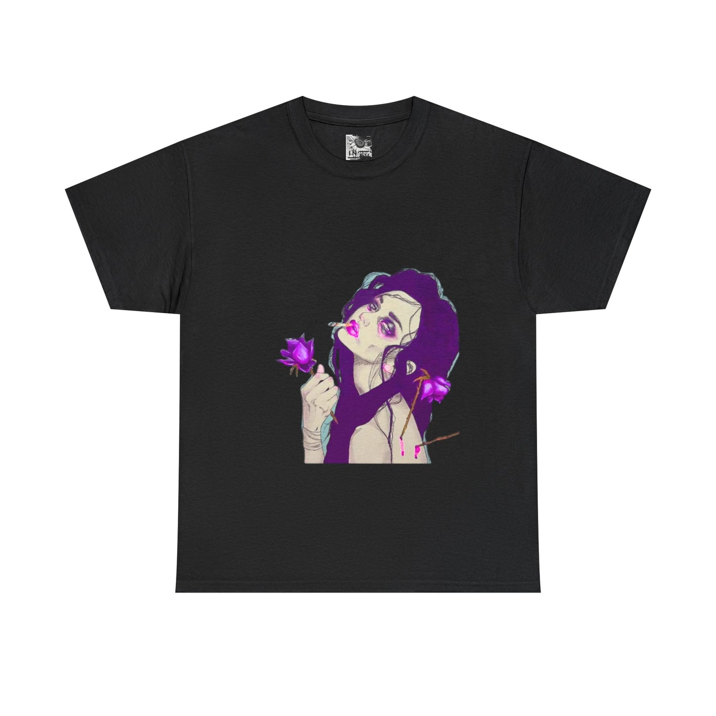 Graphic Tee — Purple Rose Anime Girl Illustration
