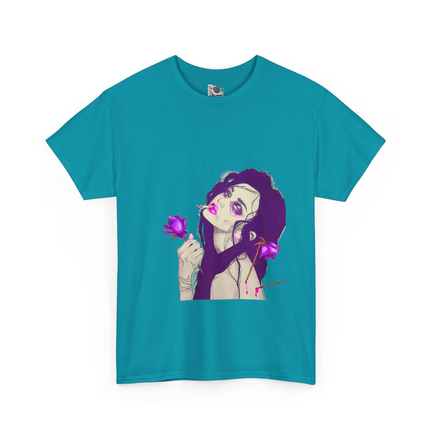 Graphic Tee — Purple Rose Anime Girl Illustration