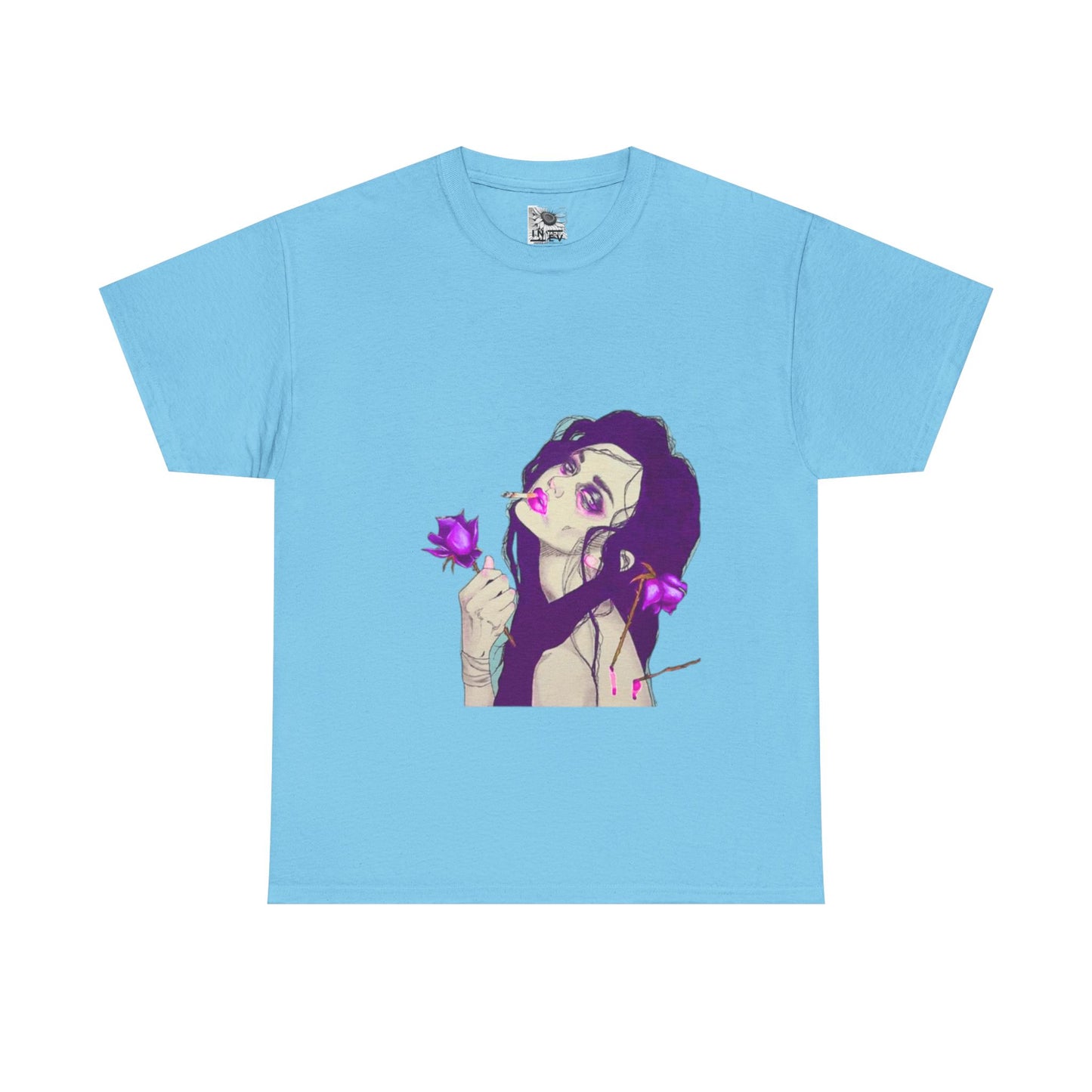 Graphic Tee — Purple Rose Anime Girl Illustration