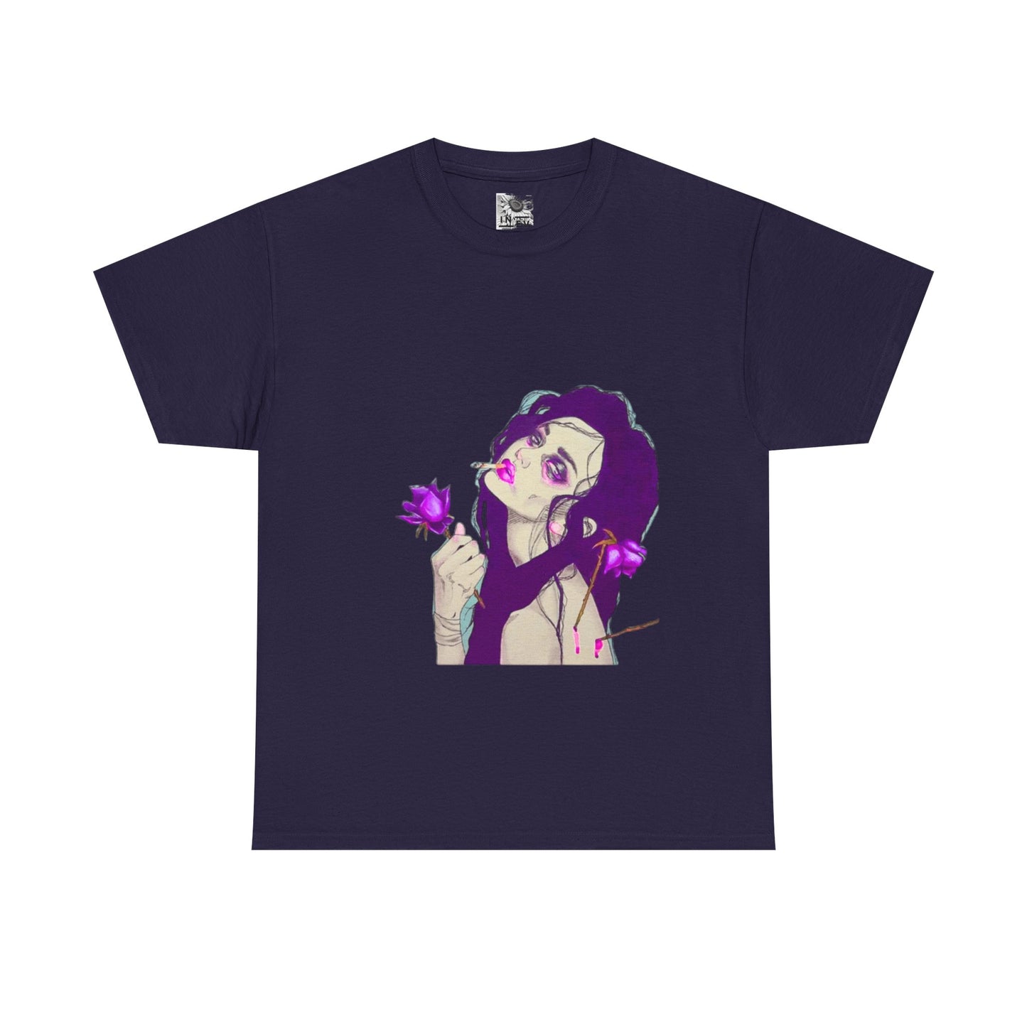 Graphic Tee — Purple Rose Anime Girl Illustration