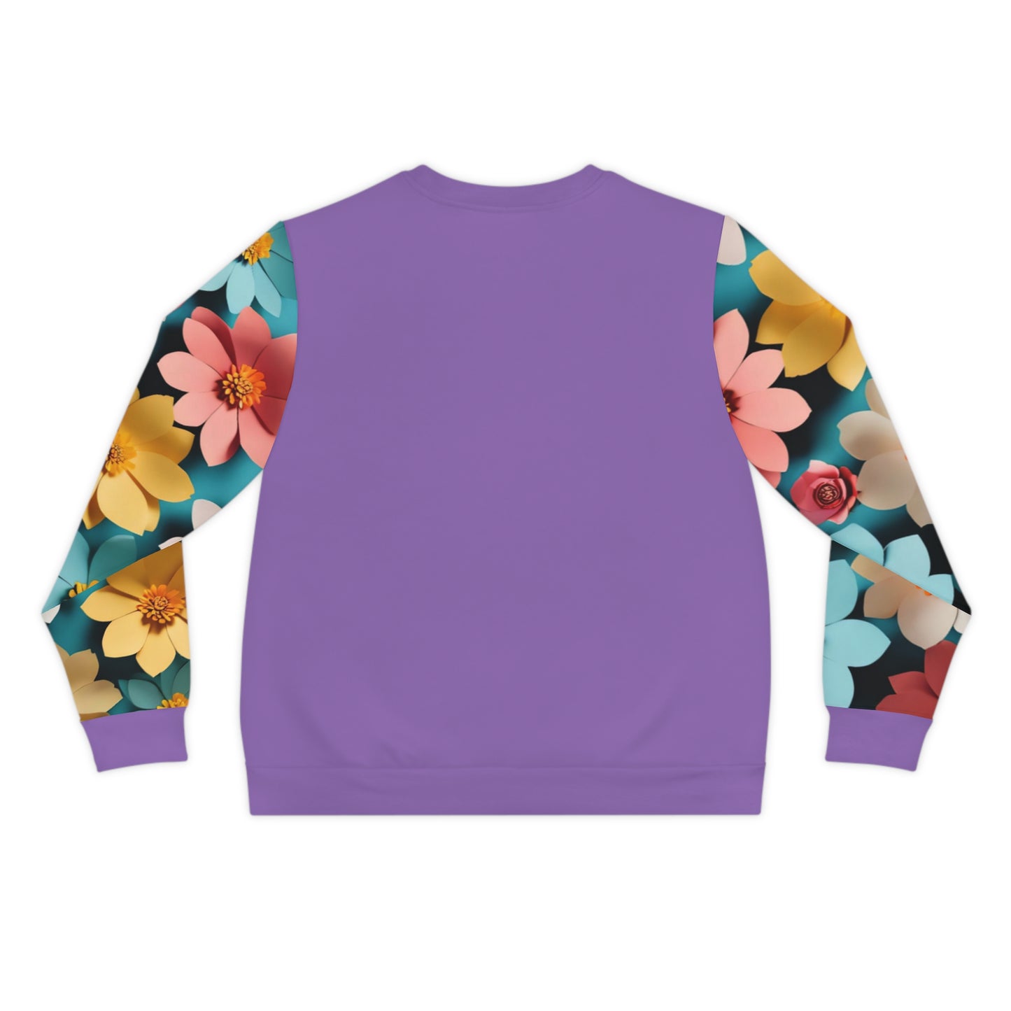 Floral 'Paper Flowers' Lightweight Sweatshirt – Purple All-Over Print