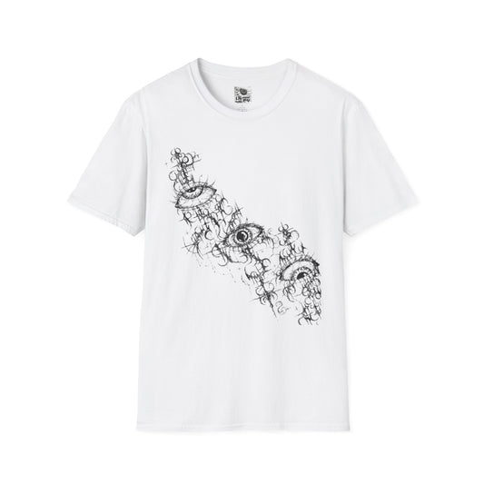 Surreal Eye Sketch T-Shirt — Abstract Hand-Drawn Eyes Graphic Tee