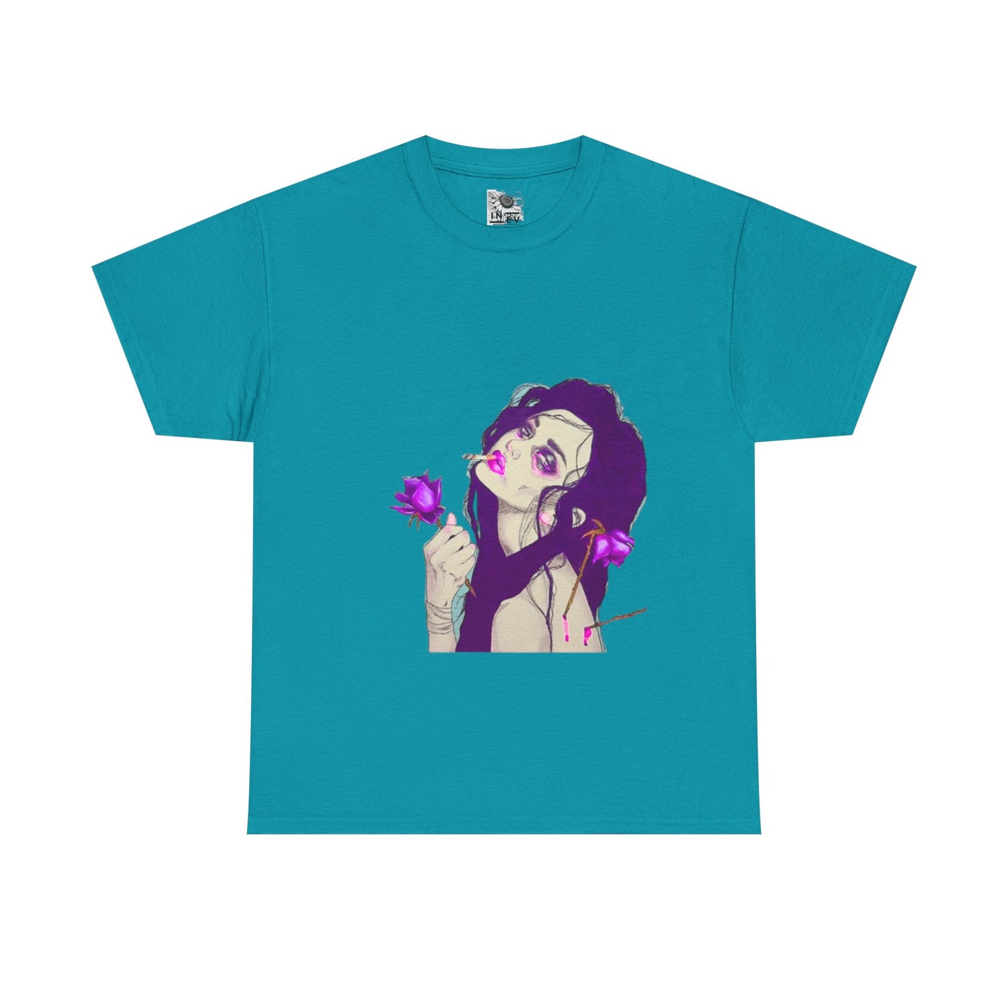 Graphic Tee — Purple Rose Anime Girl Illustration